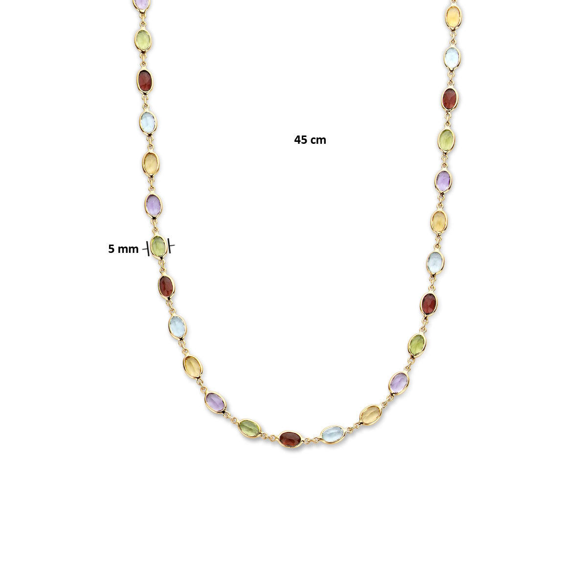 collier natuurlijke kleurstenen 45 cm - Da Vinci Juweliers