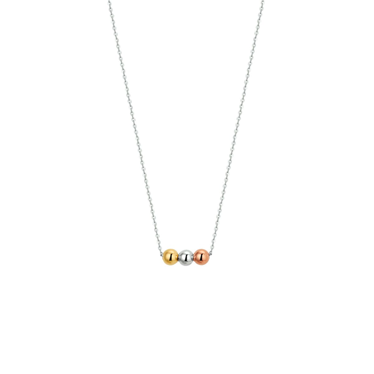 collier bolletjes tricolor 40 - 42 - 44 cm - Da Vinci Juweliers