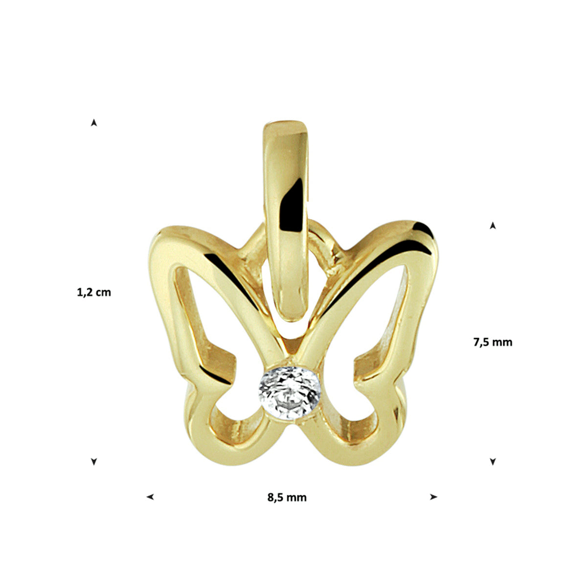 hanger vlinder zirkonia - Da Vinci Juweliers
