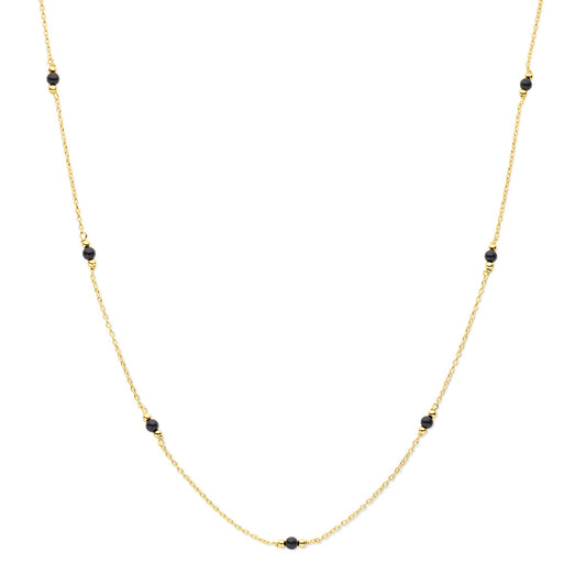 Collier bolletjes onyx 40 - 44 cm