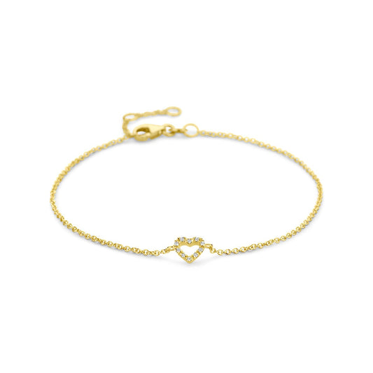 Armband hart en diamant 16,5 - 17,5 - 18,5 cm 0.04ct h si