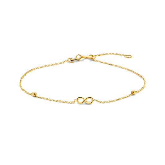 Armband infinity en bolletjes 16 - 17,5 - 19 cm