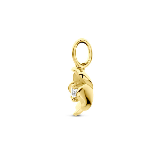 hanger bloem en diamant 0.10ct h si - Da Vinci Juweliers